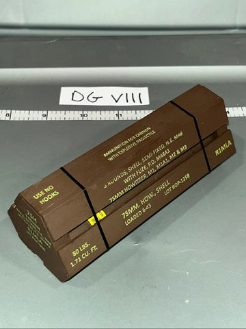 1/6 Scale WWII US 75mm Howitzer Ammunition Crate and Round Tubes