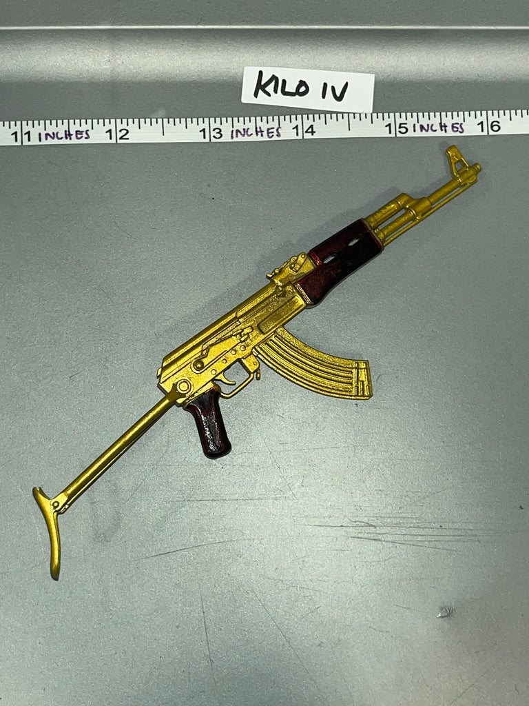 1/6 Scale Russian AK 47  - Modern Vietnam - Gold Plated