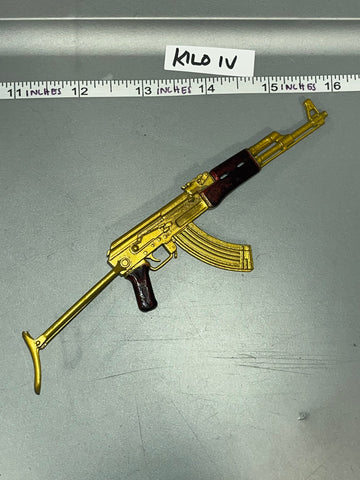 1/6 Scale Russian AK 47  - Modern Vietnam - Gold Plated