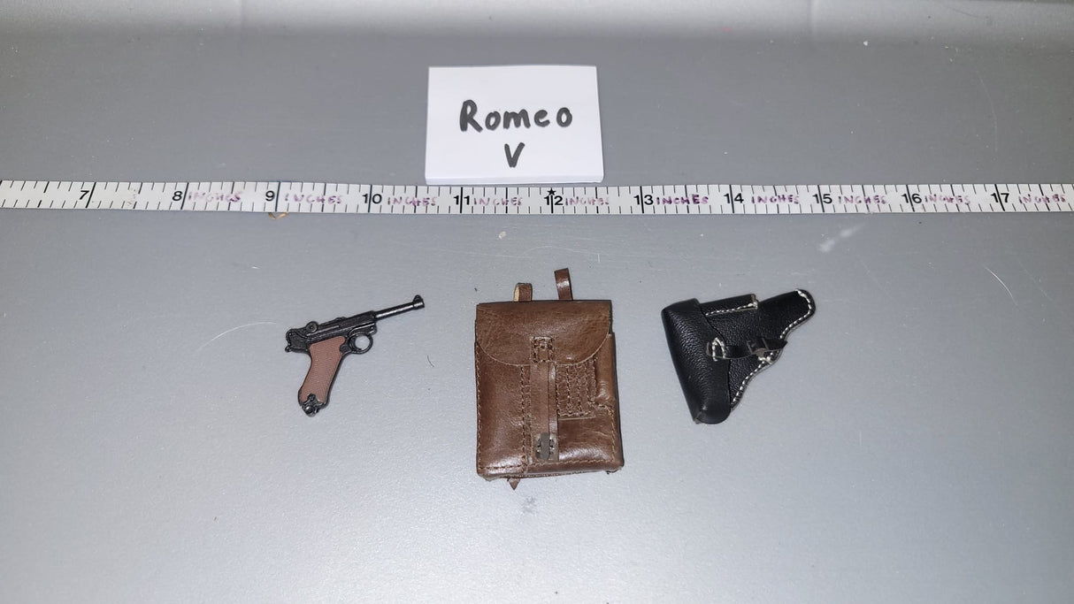 1/6 Scale WWII German Pistol, Holster, and Map Case
