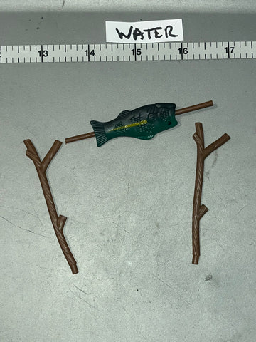 1/6 Scale Western Era Campfire Fish Spit Diorama Item