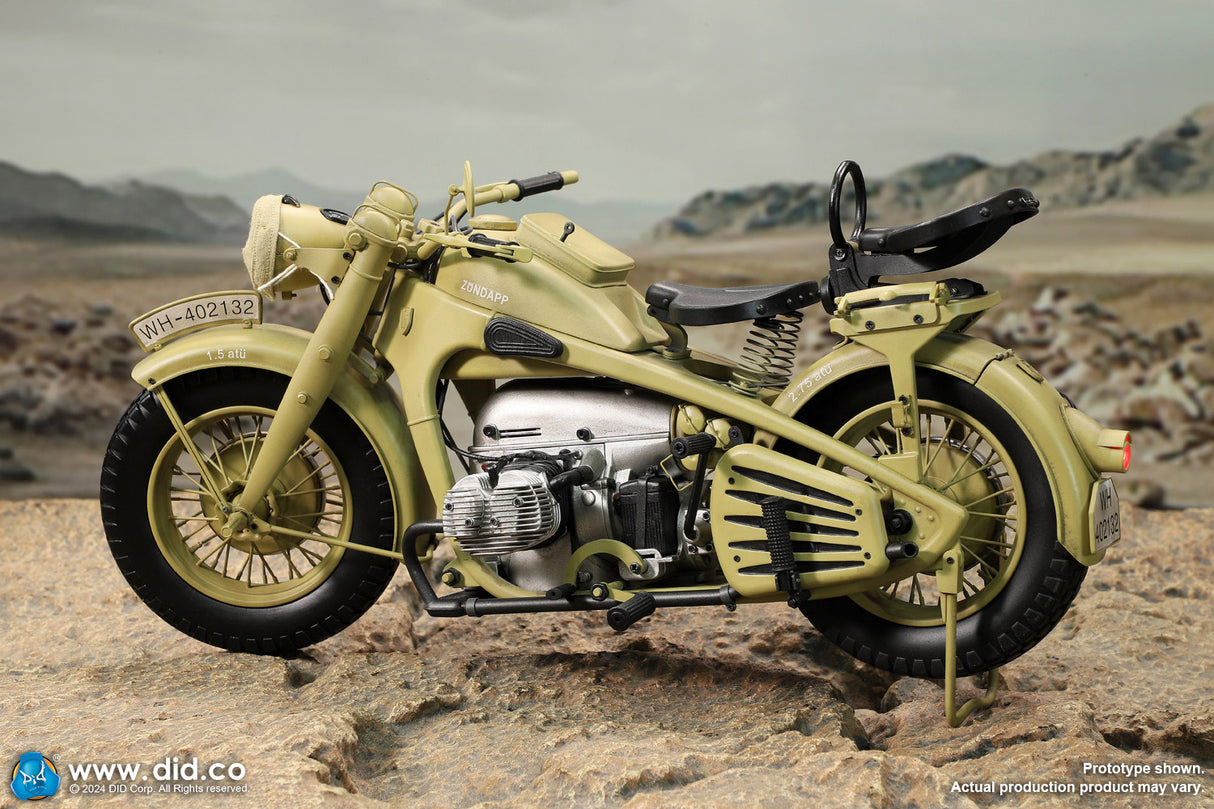 E60075Y 1/6 WWII German Zündapp KS 750 Motorcycle with sidecar (Sand)