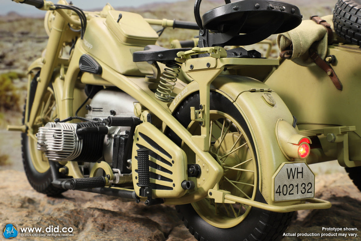 E60075Y 1/6 WWII German Zündapp KS 750 Motorcycle with sidecar (Sand)