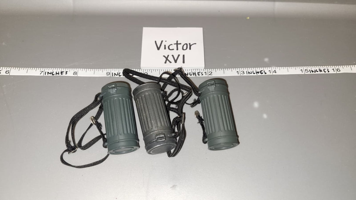 1/6 Scale WWII German Gas Mask Can Lot