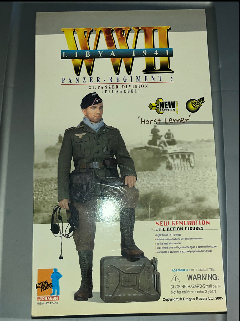 1/6 Scale WWII German Afrika Korps Tanker Panzer Officer - Horst Lerner - NIB Dragon