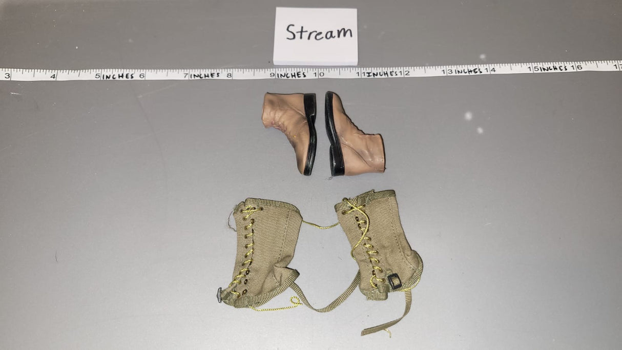 1/6 Scale WWII US Boondocker Boots and Legging r