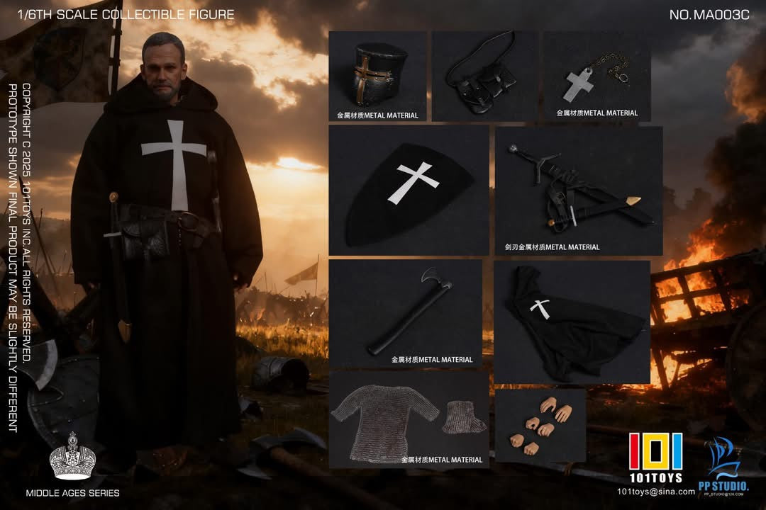 *Preorder* 101TOYS x PP STUDIO  1/6 Medieval Kingdom of Heaven Hospital Knight 101toy- MA003C