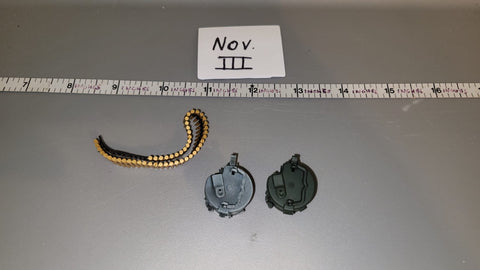 1:6 Scale WWII German Machine Gun Snail Drums with Ammunition Belt