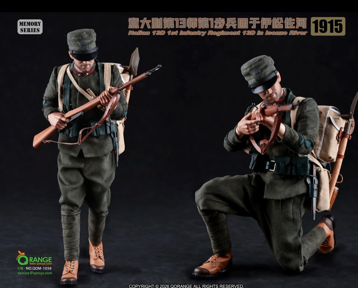1/6 Scale World War One Italian 13D 1st Infantry Regiment 13D in Isonzo River 1915 QOM-1059 QORange *Preorder*
