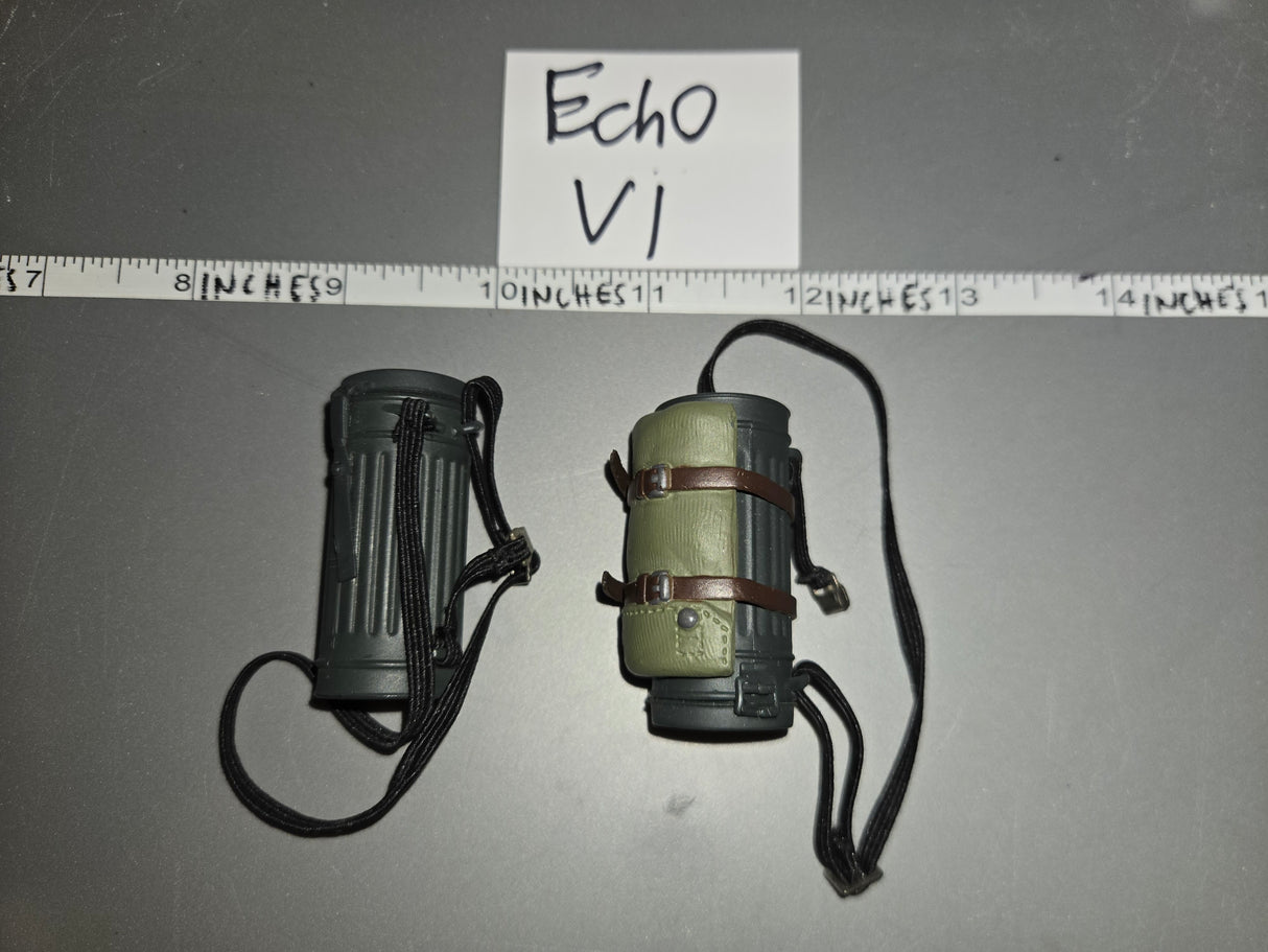 1/6 Scale WWII German Gas Mask Can Lot