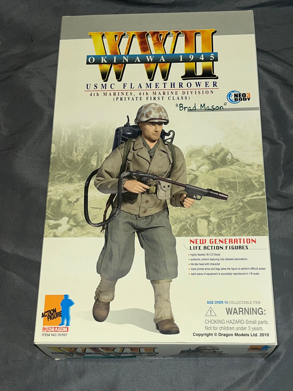 1/6 Scale WWII US Marine Flame Thrower Brad Mason - NIB Dragon