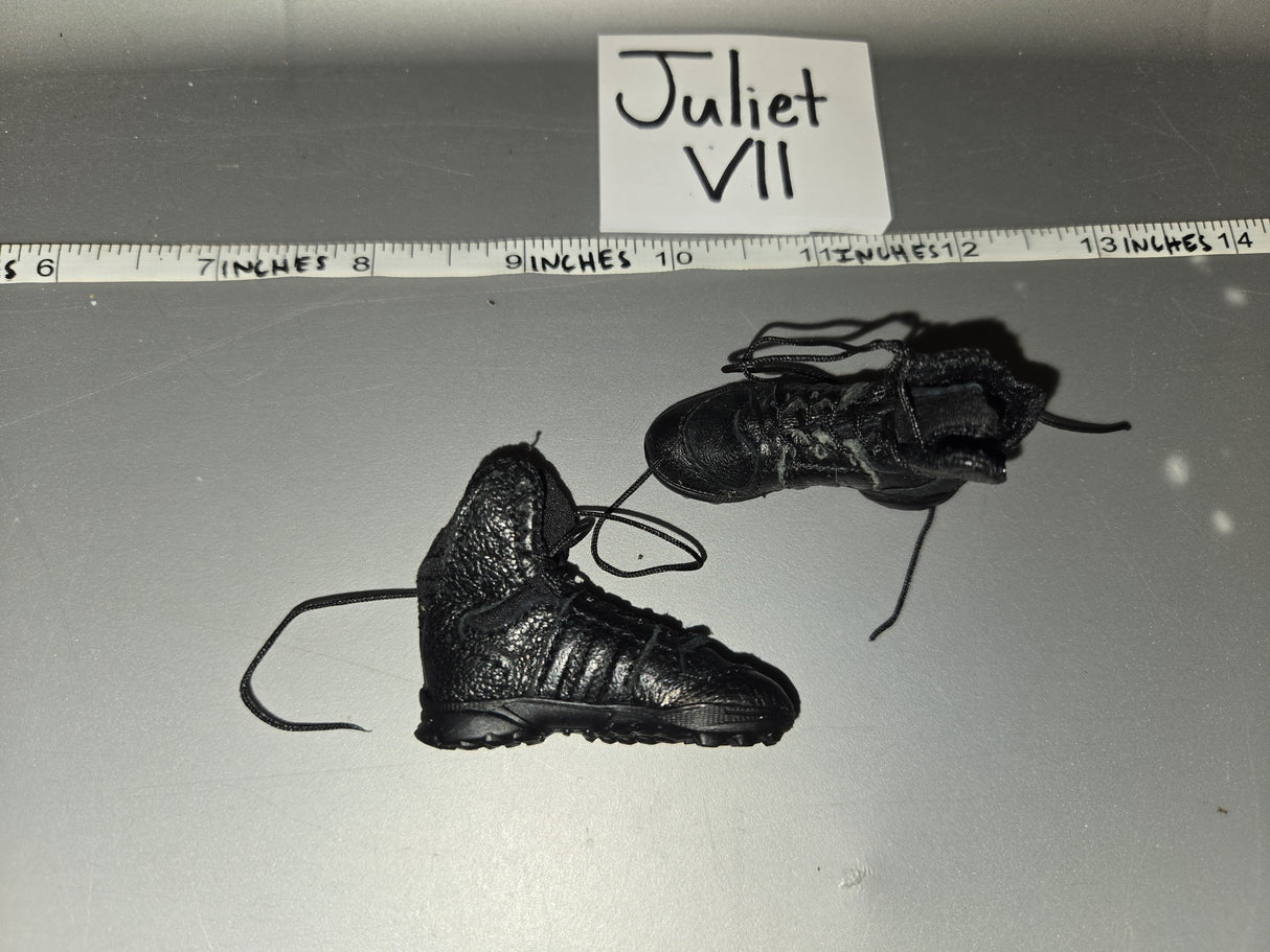 1/6 Scale Modern Era Black Combat Boots - Leather