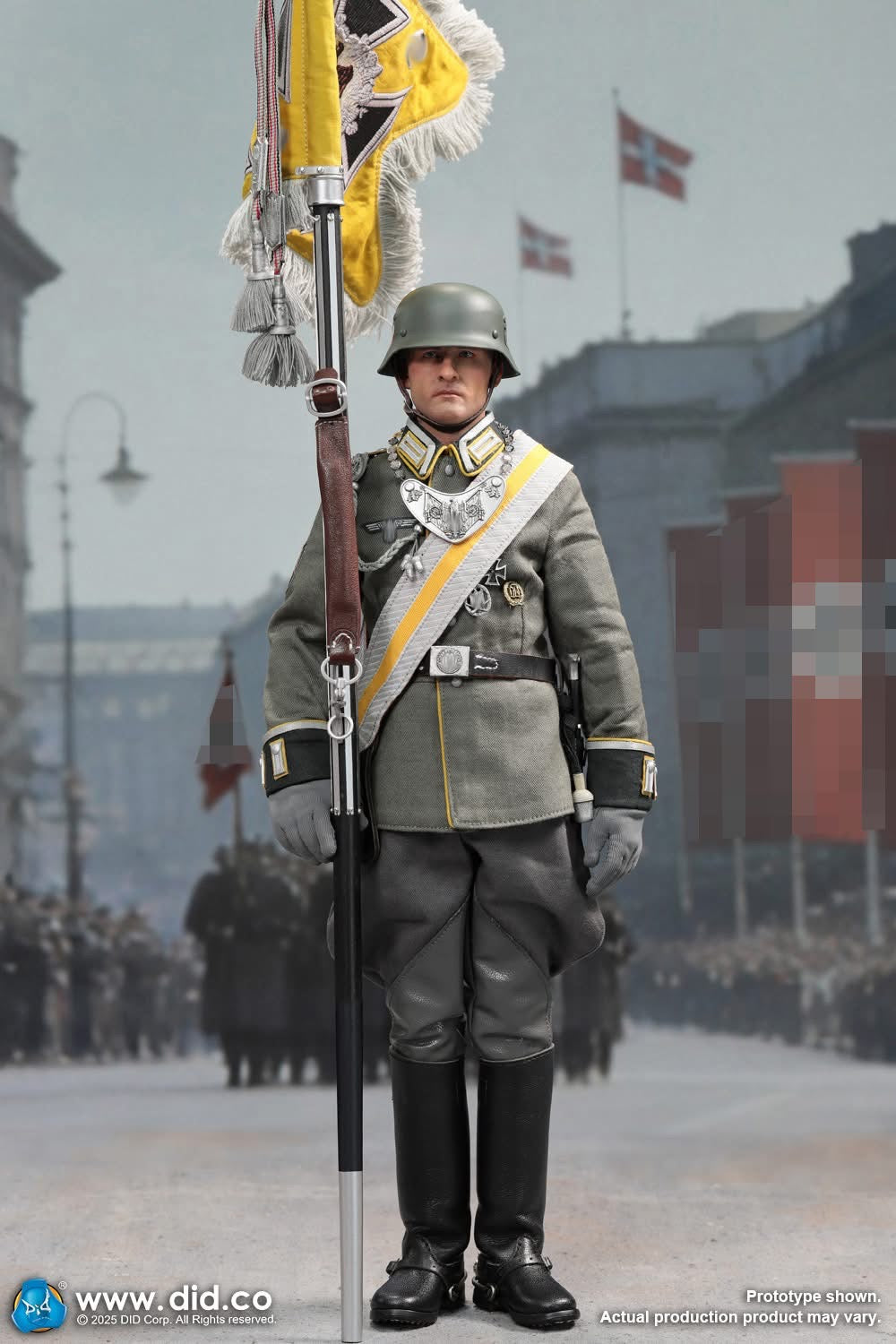 1/6 Scale WWII German Cavalry Standard Bearer Dress Uniform Figure - NIB DID D80193
