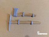 1/6 Scale WWII German Pick and Axe - Unfinished Model Kit - Warprints