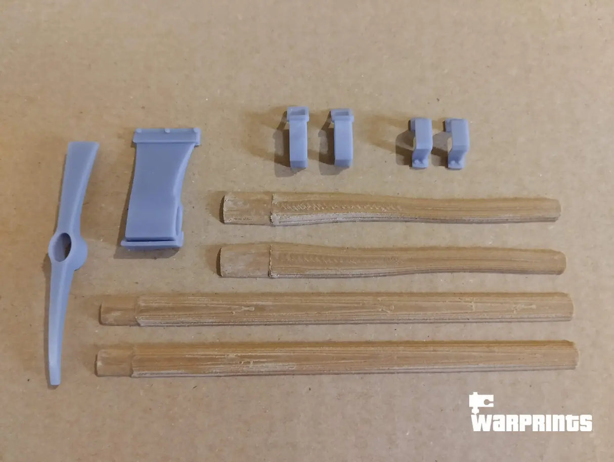 1/6 Scale WWII German Pick and Axe - Unfinished Model Kit - Warprints