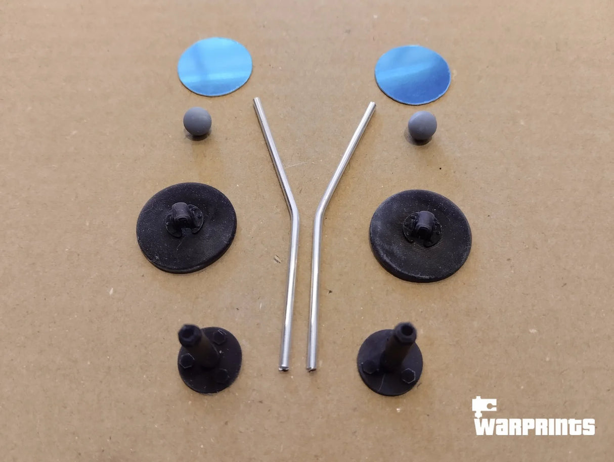 1/6 Scale WWII German Vehicle Halftrack Rear View Side Mirrors - Unfinished Model Kit - Warprints
