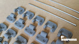 1/6 Scale WWII German Clamps for Tools – Type 1 – Set of 10 Clamps - Unfinished Model Kit - Warprints