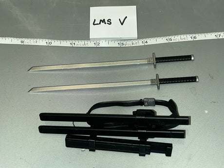 1/6 Scale Modern Era Dual Katana Swords with Back Scabbard Harness - Storm Shadow GI Joe VS Cobra Threezero LMS V