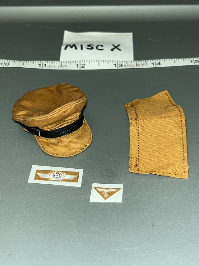 1/6 Scale WWII German Luftwaffe Brown Shirt, Peaked Cap, and Insignia Decals Set - UD9059 1/6 WWII Hermann Goring Division Tunisia 1943 Ujindou MISC X