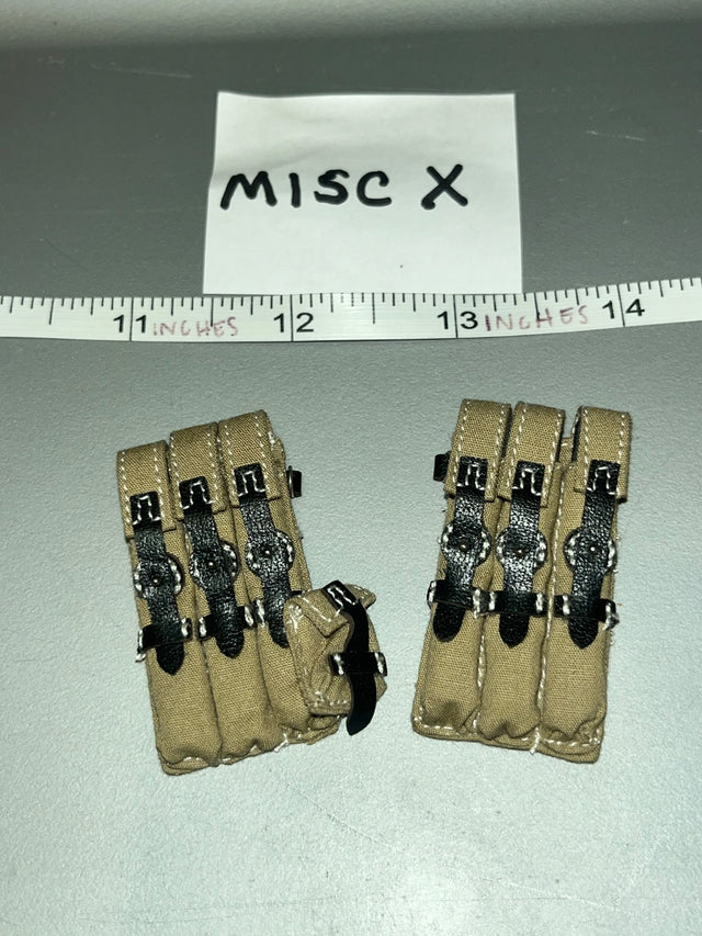 1/6 Scale WWII German MP40 Triple Magazine Pouches Pair - UD9059 1/6 WWII Hermann Goring Division Tunisia 1943 Ujindou MISC X