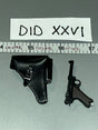 1/6 Scale WWII German Luger P08 Pistol with Holster - WWII German Polizei Division DID DID XXVI