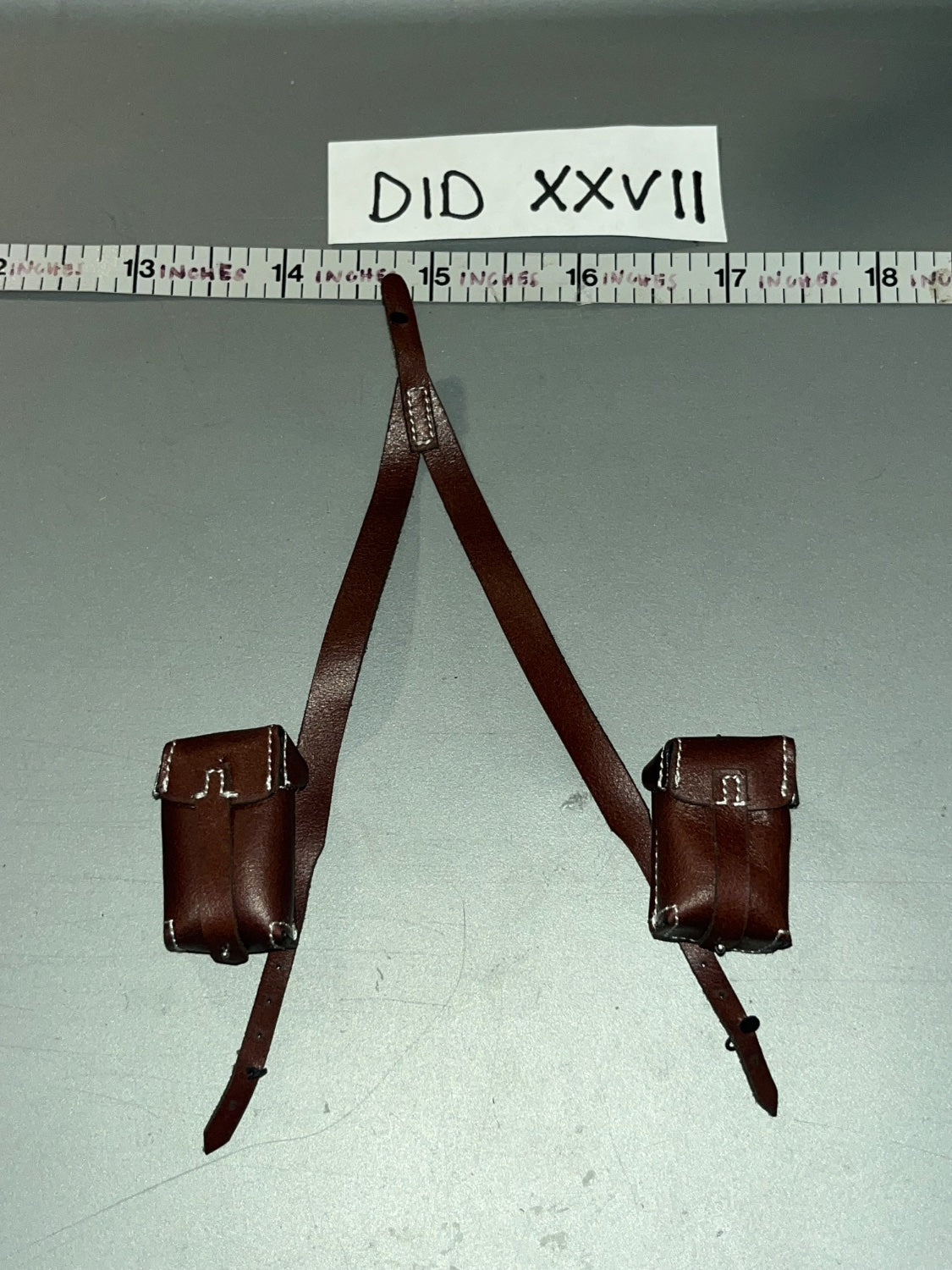 1/6 Scale WWII German Double Ammunition Pouch Set with Y-Strap Suspender - WWII German Polizei Division DID DID XXVII