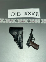 1/6 Scale WWII German Walther P38 Pistol with Holster - WWII German Polizei Division DID DID XXVII