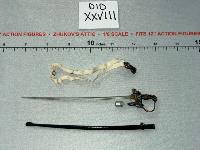1/6 Scale WWII German Officer Sword with Scabbard and Sword Knot - Wehrmacht Officer – Otto Remer D80194 DID