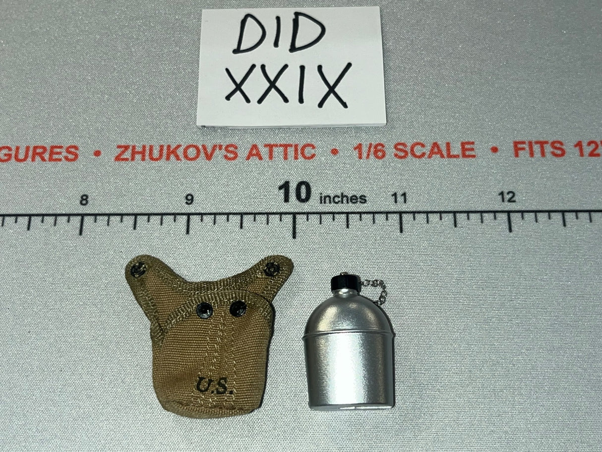 1/6 Scale WWII US M1910 Canteen with Cover - 1/6 WWII US 2nd Ranger Battalion Medic Wade DID A80189