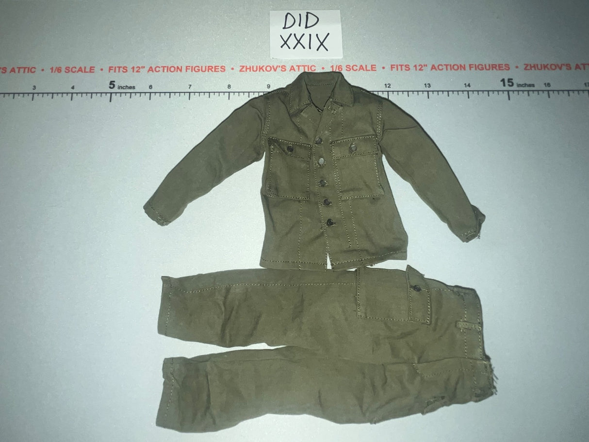 1/6 Scale WWII US Field Uniform Set (Jacket and Trousers) - 1/6 WWII US 2nd Ranger Battalion Medic Wade DID A80189