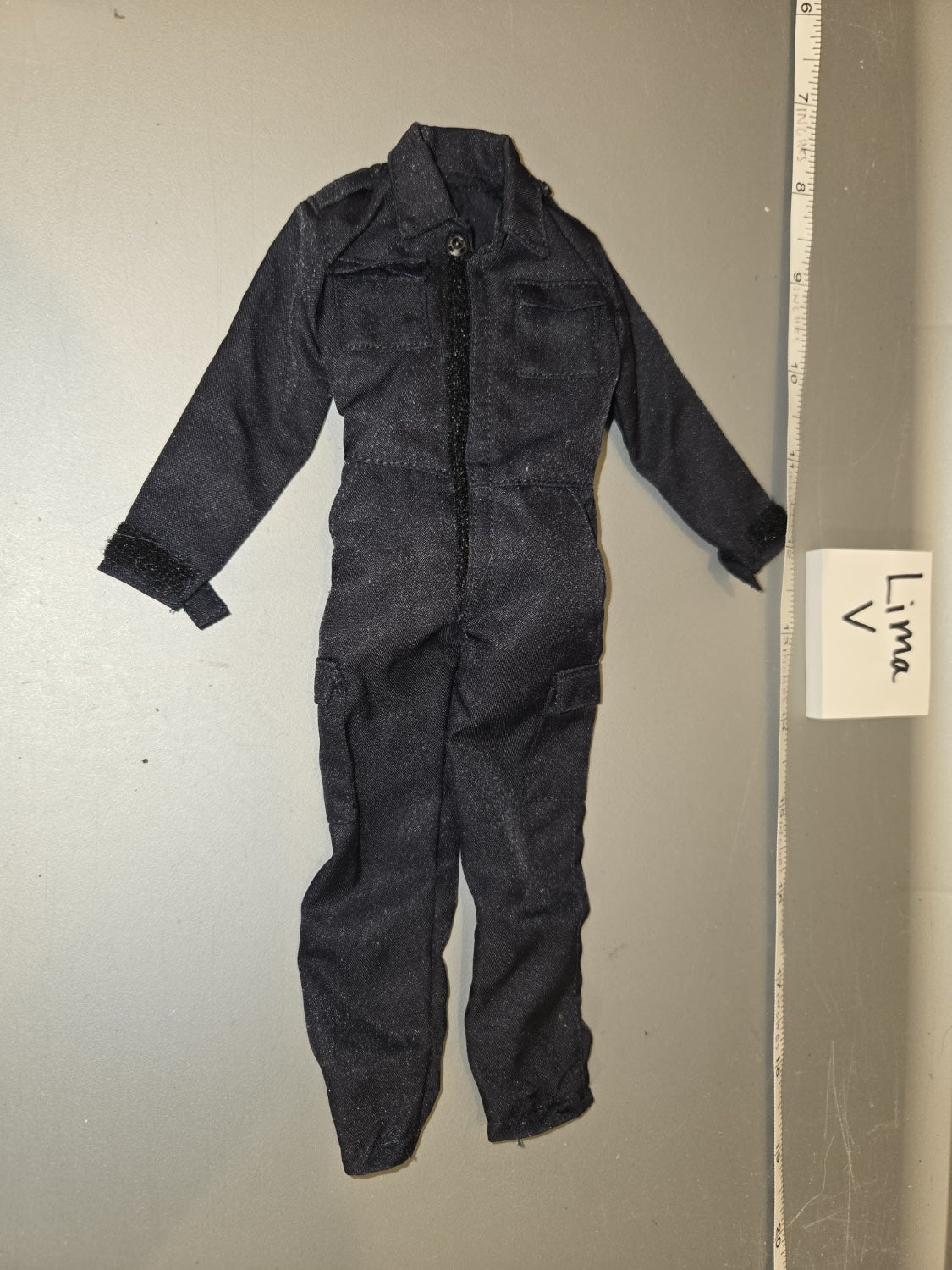 1/6 Scale Modern Era Black Coveralls Jumpsuit - Lima V