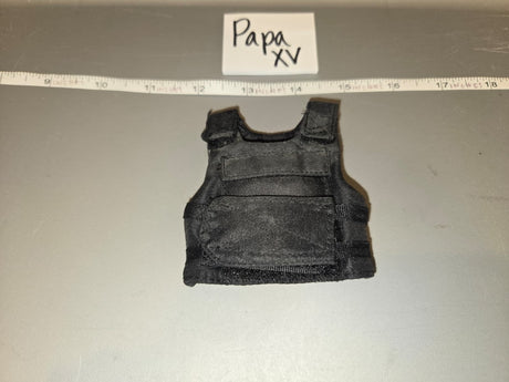 1/6 Scale Modern Era Black Tactical Plate Carrier Vest - Papa XV