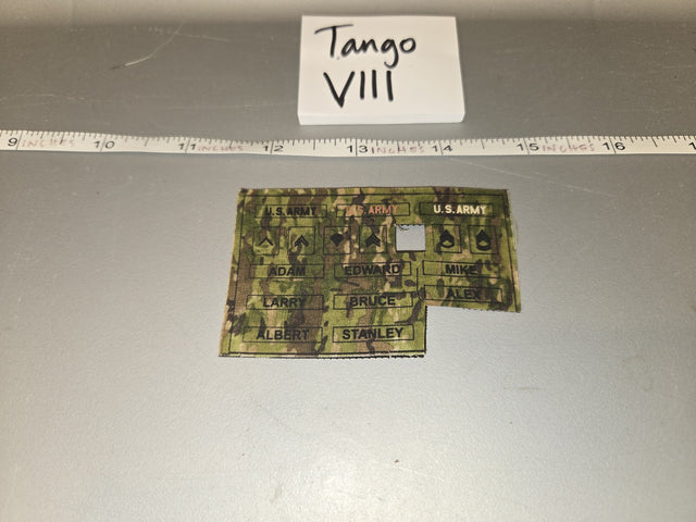 1/6 Scale Modern Era US Army OCP Multicam Name Tape and Rank Insignia Sheet - Tango VIII