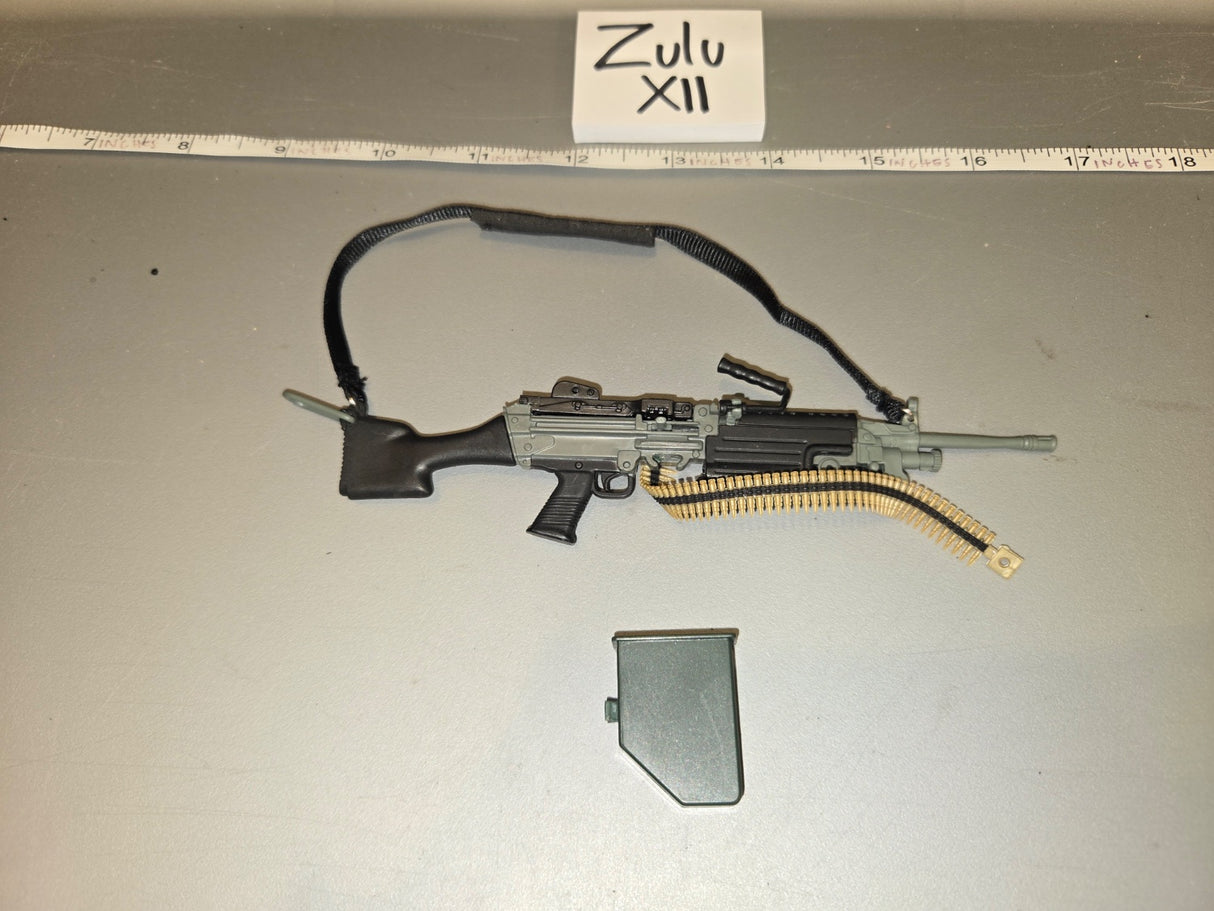 1/6 Scale Modern Era M249 SAW Light Machine Gun with Ammo Belt and Box - Zulu XII