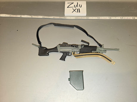 1/6 Scale Modern Era M249 SAW Light Machine Gun with Ammo Belt and Box - Zulu XII