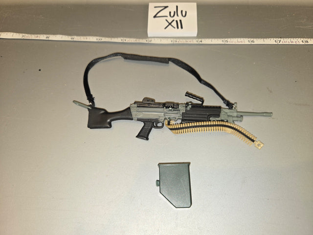 1/6 Scale Modern Era M249 SAW Light Machine Gun with Ammo Belt and Box - Zulu XII