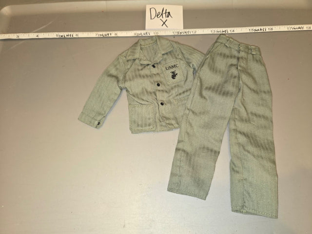 1/6 Scale WWII USMC Herringbone Utility Uniform Set - Delta X