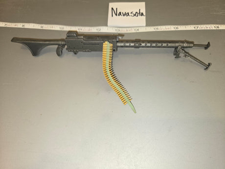 1/6 Scale WWII US M1919 Browning Machine Gun with Ammo Belt - Navasota