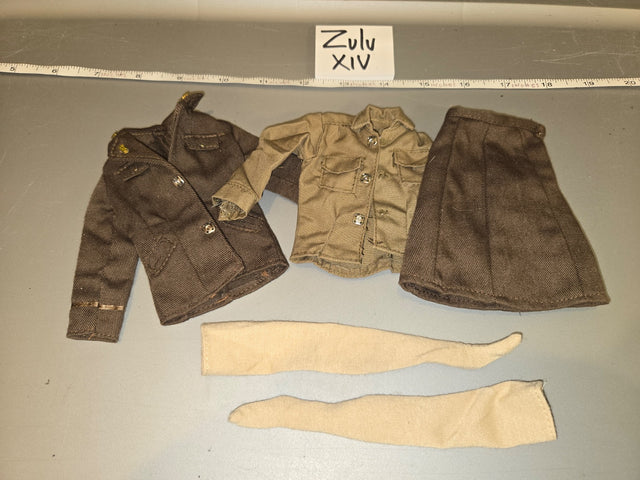 1/6 Scale WWII British Uniform Set with Tunic Shirt Trousers and Puttees - Zulu XIV
