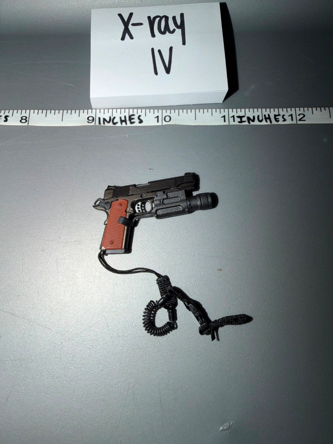 1/6 Scale Modern US M1911 Pistol with Tactical Light and Lanyard - X-ray IV