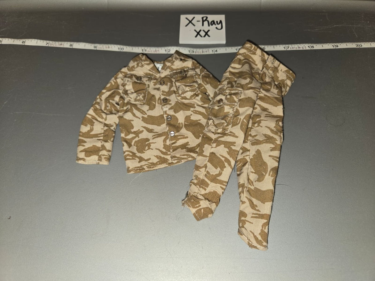 1/6 Scale Modern Era British Desert DPM Camouflage BDU Uniform - X-Ray XX