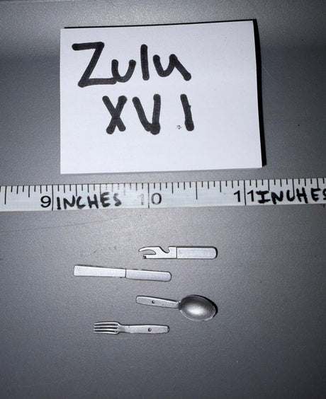 1/6 Scale WWII German Mess Kit Silverware Utensil Set