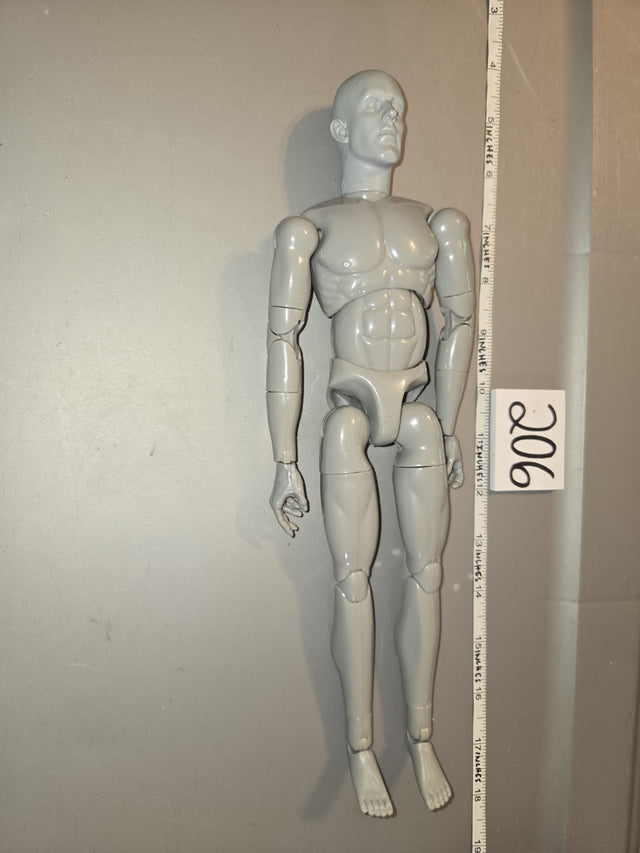 1/6 Scale Nude Male Figure Body with Head Sculpt - 206