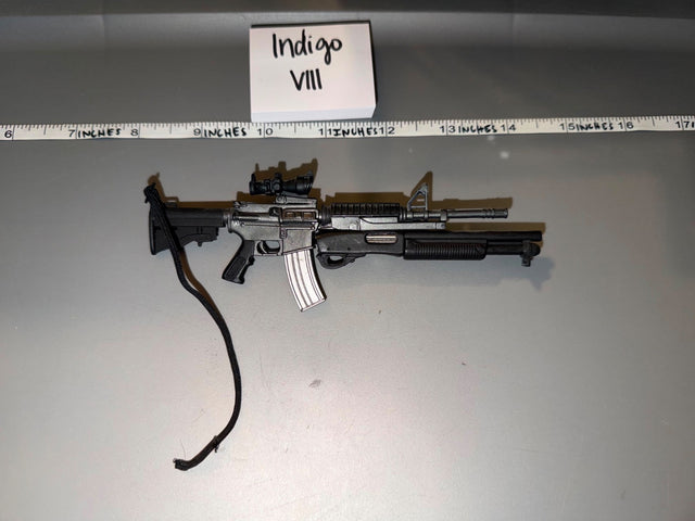 1/6 Scale Modern Era M4 Carbine with Shotgun Underbarrel Attachment and Scope - Indigo VIII
