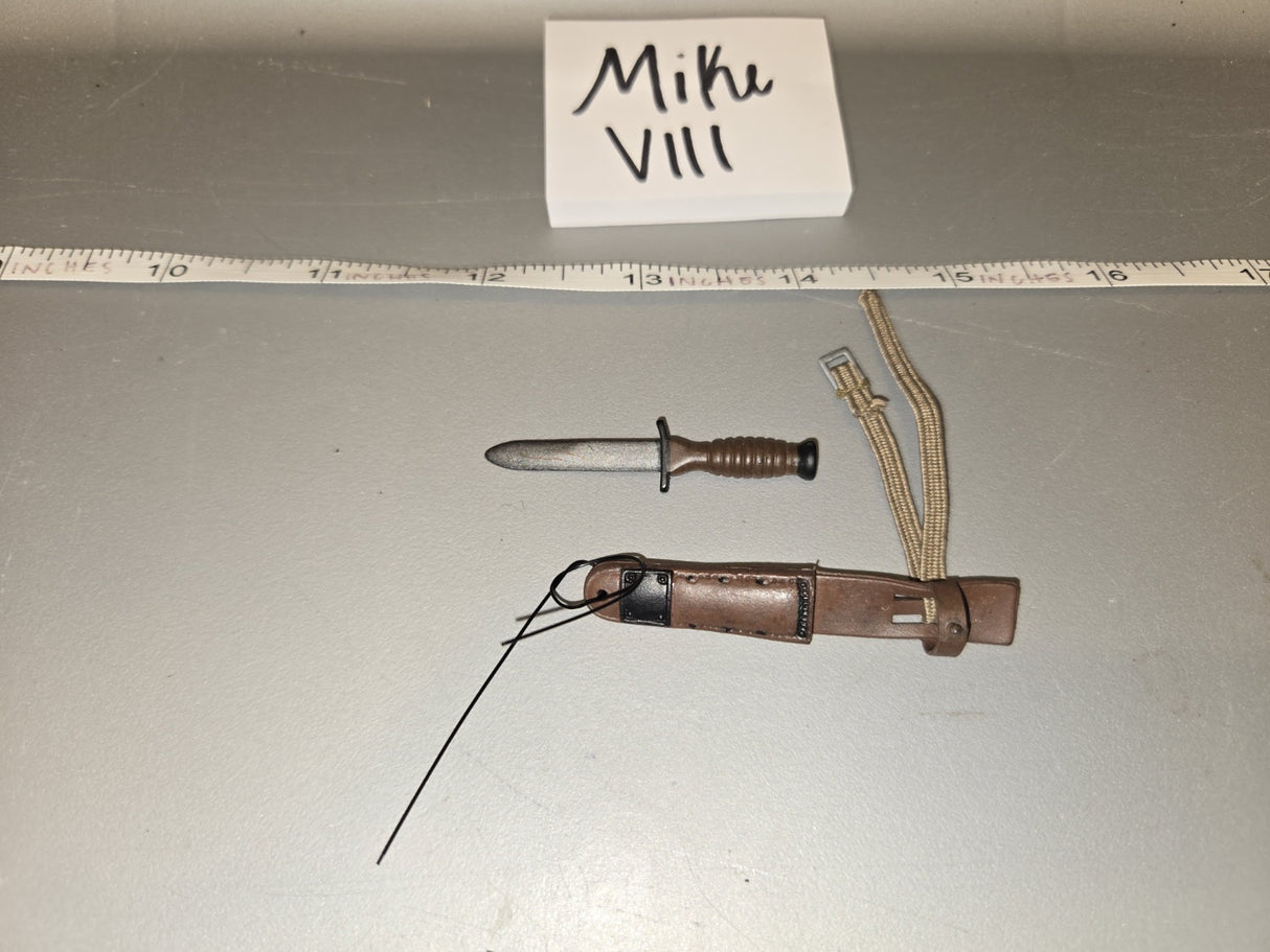 1/6 Scale WWII US M3 Fighting Knife and Scabbard with Leg Strap - Mike VIII