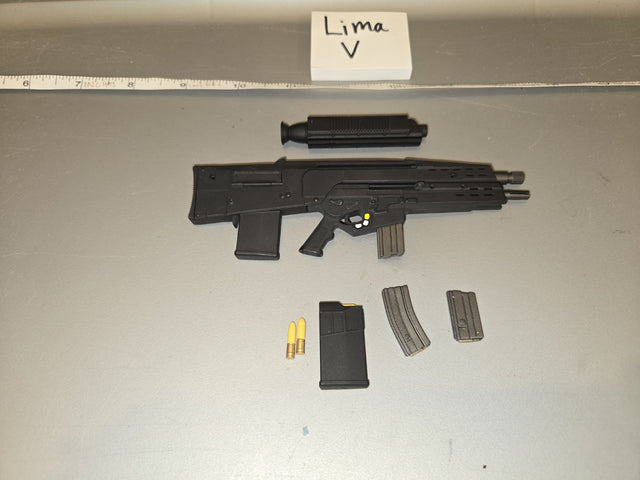1/6 Scale Modern Era US XM8 Assault Rifle with Suppressor and Magazines - Lima V