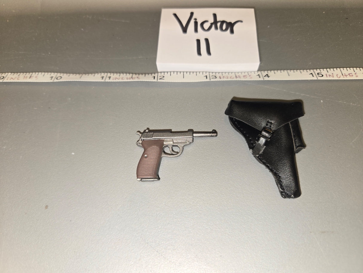 1/6 Scale WWII German Walther P38 Pistol and Holster - Victor II