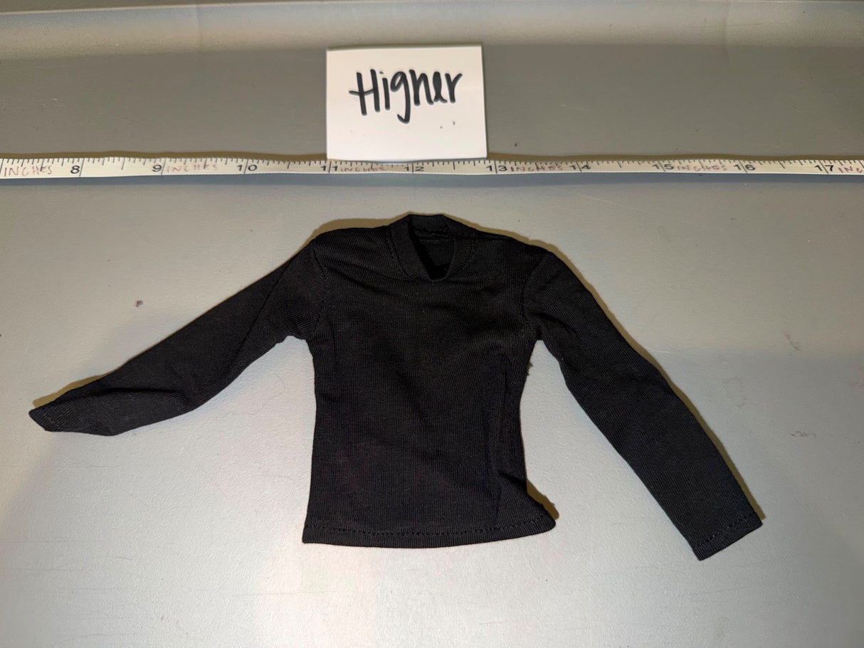 1/6 Scale Modern Civilian Black Long Sleeve Shirt - Higher
