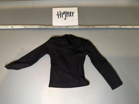 1/6 Scale Modern Civilian Black Long Sleeve Shirt - Higher