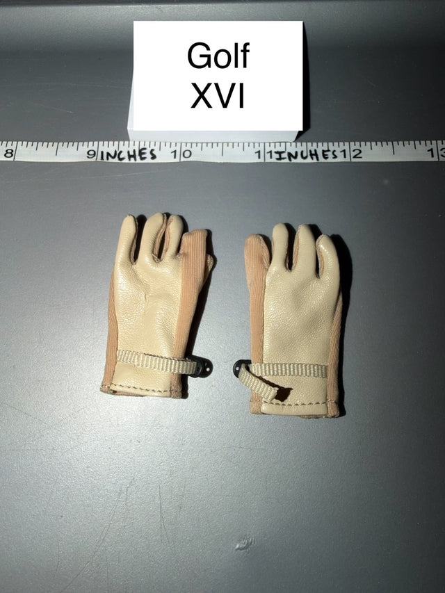 1/6 Scale Modern Era Tan Tactical Gloves - Golf XVI
